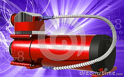 Air compressor Cartoon Illustration