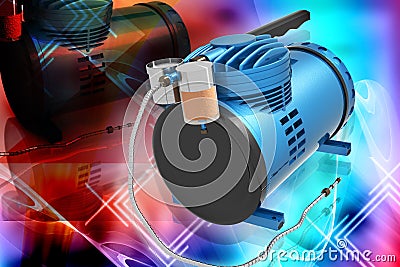 Air Compressor Cartoon Illustration