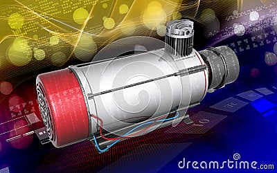 Air compressor Cartoon Illustration