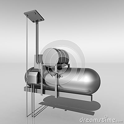 Air compressor Cartoon Illustration