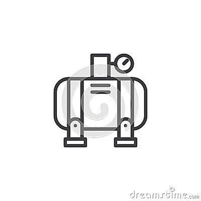 Air compressor line icon Vector Illustration