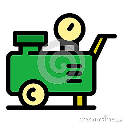 Air compressor tank icon color outline vector Vector Illustration