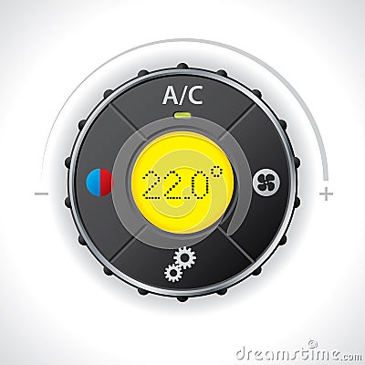 Air condition gauge with yellow led Vector Illustration