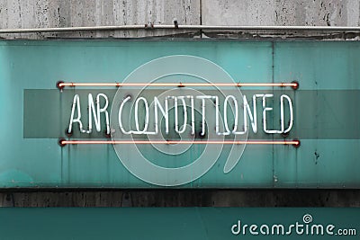Air Conditioned Sign Stock Photo