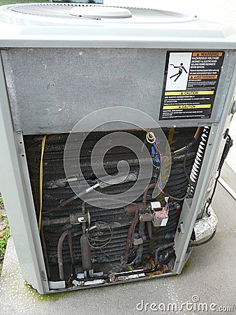 Air Conditioner Heat Pump Repair Stock Photo