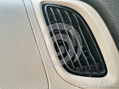 Air conditioner and heating inlet at car panel Stock Photo