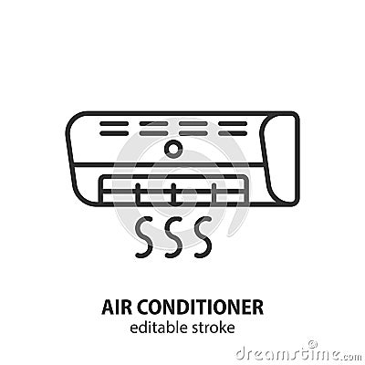 Air conditioner line icon. Vector sign. Editable stroke Vector Illustration