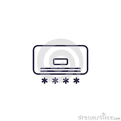 Air conditioner line icon on white Vector Illustration