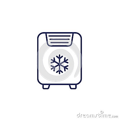 air conditioner, mobile ac line icon on white Vector Illustration