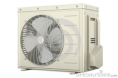 Air conditioner outdoor compressor unit. 3D rendering Stock Photo