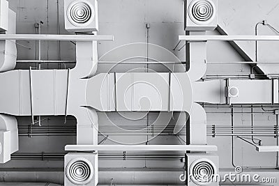 Air conditioner ventilation installation system Stock Photo