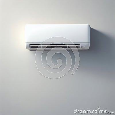 Air conditioner on the wall, electronic appliance for controlling temperature and climate in room Stock Photo