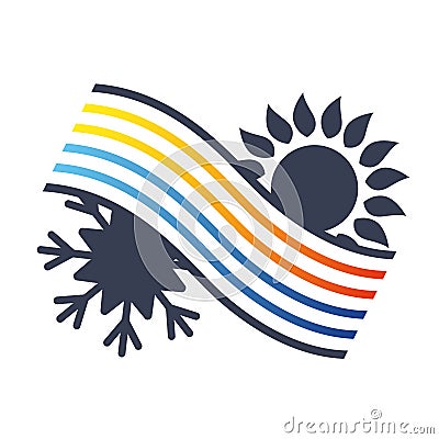 Air conditioning design sun and snowflake Vector Illustration