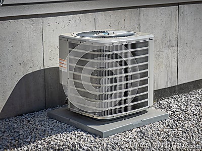 Air conditioning and heating outdoor electric unit Stock Photo