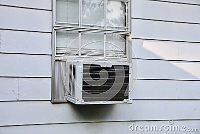 AC Unit in Window Stock Photo