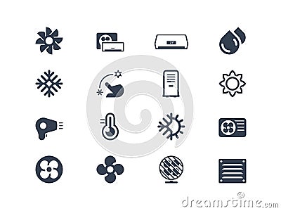 Air conditioning icons Vector Illustration