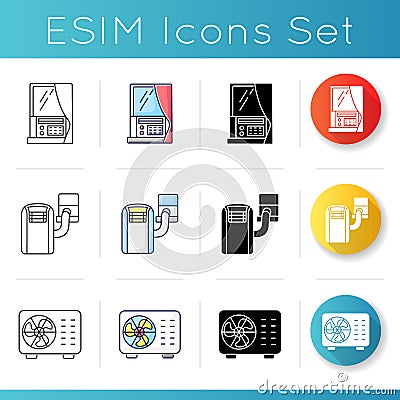 Air conditioning icons set Vector Illustration