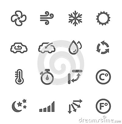 Air Conditioning Icons Vector Illustration