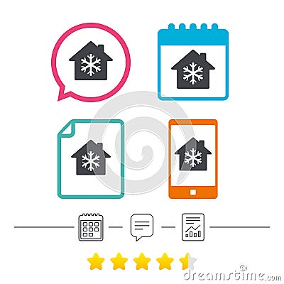 Air conditioning indoors icon. Snowflake sign. Vector Illustration