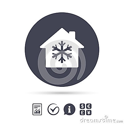 Air conditioning indoors icon. Snowflake sign. Vector Illustration