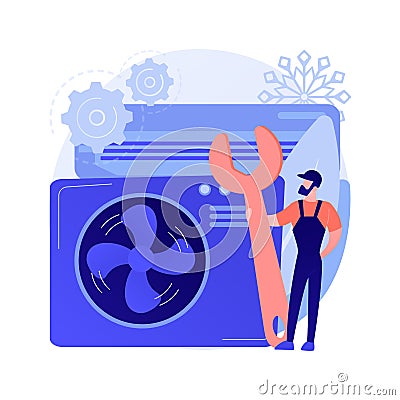 Air conditioning and refrigeration services abstract concept vector illustration. Vector Illustration