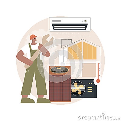 Air conditioning and refrigeration services abstract concept vector illustration. Vector Illustration