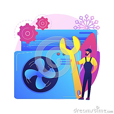 Air conditioning and refrigeration services abstract concept vector illustration Vector Illustration