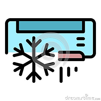 Air conditioning snowflake icon color outline vector Vector Illustration