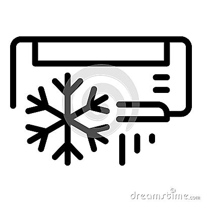 Air conditioning snowflake icon, outline style Vector Illustration