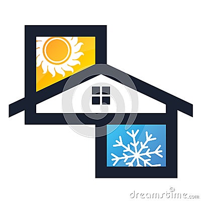 Air conditioning sun and snowflake Vector Illustration