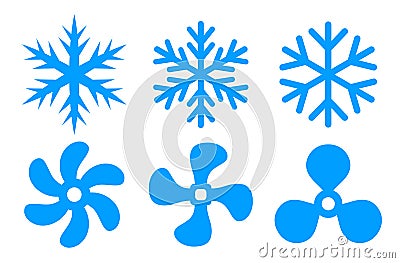 Air conditioning symbol, cooling fan icon Vector Illustration