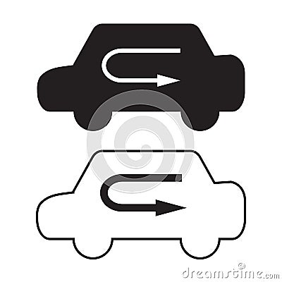 Air Control icon on white background. Recirculation air sign. air from inside car symbol. flat style Vector Illustration