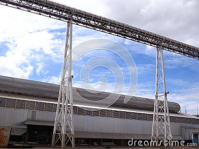 Air conveyor belt system in an industrial plant. Stock Photo