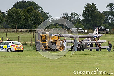 Air crash at Shuttleworth Airshow Editorial Stock Photo