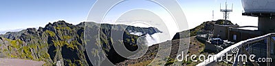 Air Defence Radar Station on Pico do Arieiro, at 1,818 m high, is Madeira island`s third highest peak Editorial Stock Photo