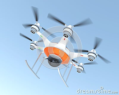 Air drone security system demonstration Stock Photo