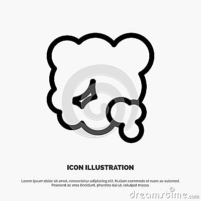 Air, Dust, Environment, Pm2, Pollution Line Icon Vector Vector Illustration