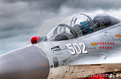 Air fighter cockpit Stock Photo