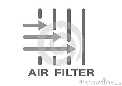 Air filter with bacteria and dust Vector Illustration