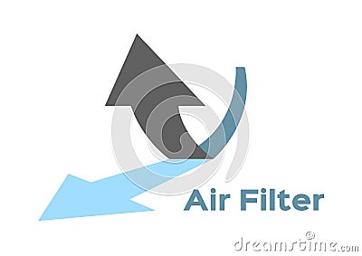 An air filter with bacteria and dust icon Stock Photo