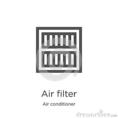 air filter icon vector from air conditioner collection. Thin line air filter outline icon vector illustration. Outline, thin line Vector Illustration