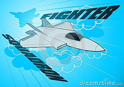 Air force jet fighter squadron in the sky Vector Illustration