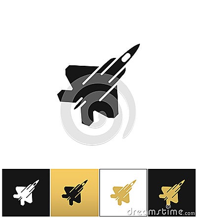 Air force navy airforce vector military plane or fighter jet icon Vector Illustration