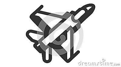 Air force navy icon airforce vector military plane or fighter jet vector icon. Vector Illustration