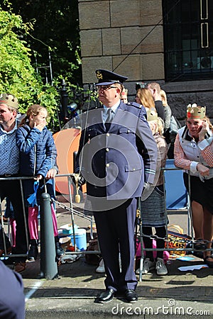 Air force officer with saber during the Prince day Parade in The Hague Editorial Stock Photo