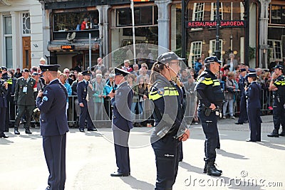 Air force soldiers and police officers during the Prince day Parade in The Hague Editorial Stock Photo