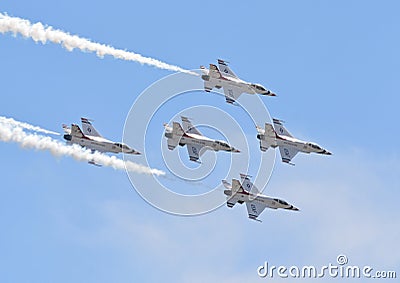 Air Force Thunderbirds in flight Editorial Stock Photo