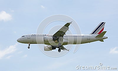 Air France Airbus A320 on Approach to Heathrow Airport Editorial Stock Photo