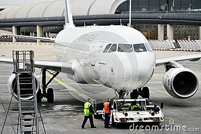 Air France airplanes are seen on Charles de Gaulle International Editorial Stock Photo