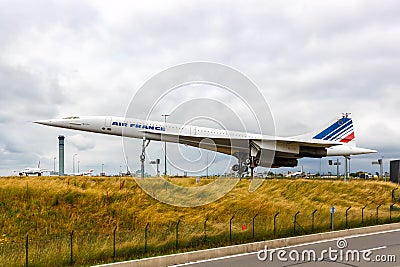Air France Concorde airplane at Paris Charles de Gaulle airport in France Editorial Stock Photo